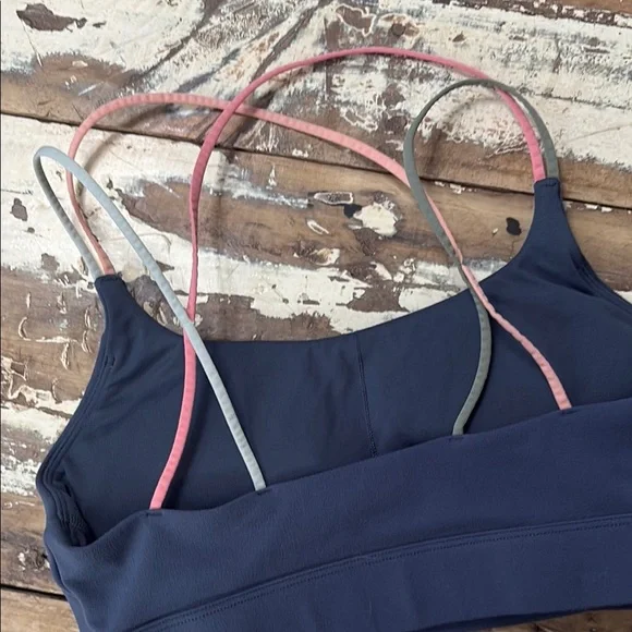 Peloton Blue Sports Bra Strappy Design - Picture 7 of 8